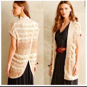 Anthropologie Moth Quinta Shag Vest Open Cardigan M / L
